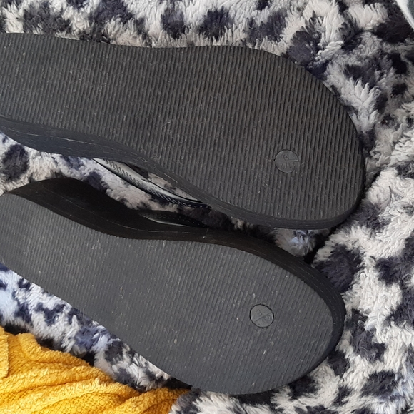 Womens wedge Sandals Havaianas black Rhinestone shoes flip Flops - Picture 4 of 4